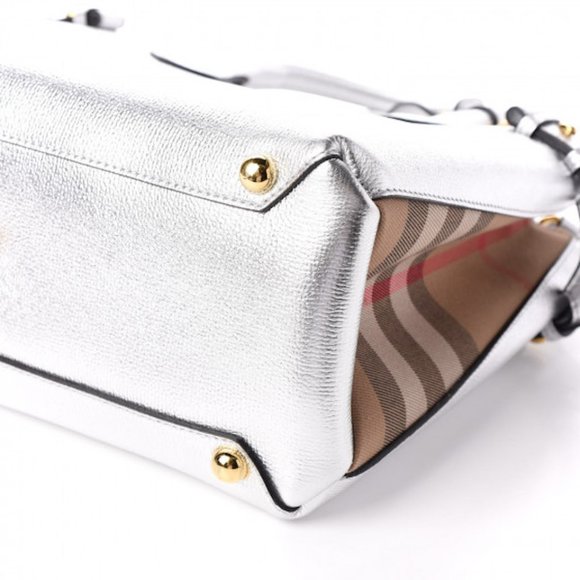 NWT BURBERRY LEATHER HOUSE CHECK BANNER DERBY MEDIUM TOTE BAG - Picture 5 of 13